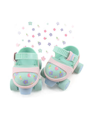 orbytl front view macaron skates showing stable quad platform and colorful design for confidence