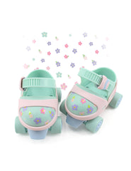 orbytl front view macaron skates showing stable quad platform and colorful design for confidence