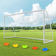 ORIENGEAR front view of 12x6 FT goal showing stable target and backyard benefit