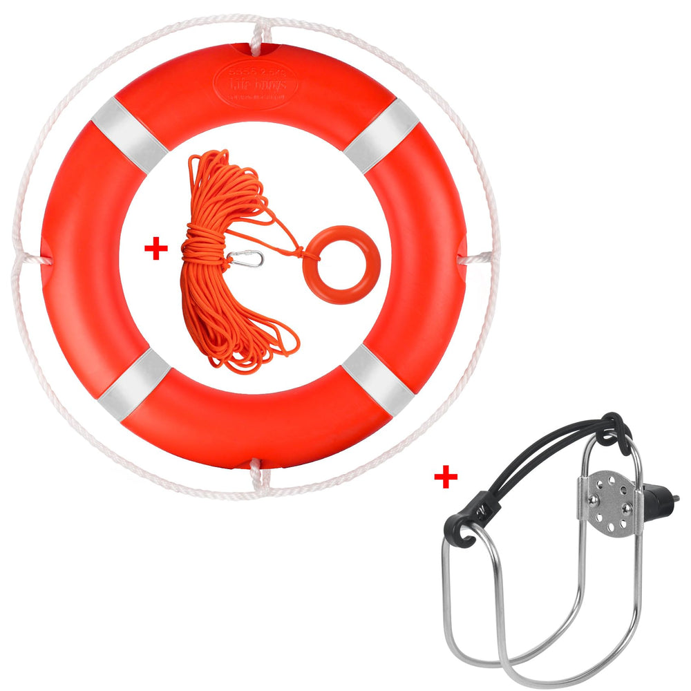 ORLANG life ring front view showing bright color and ready-to-deploy benefit