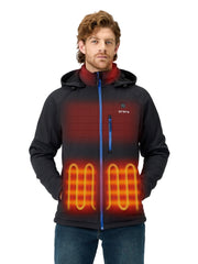 ORORO front view of jacket showing slim silhouette and pocket warmth benefit