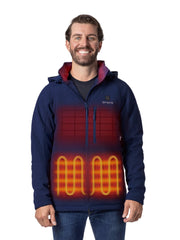 ORORO front view of blue jacket showing clean silhouette and wind resistance benefit