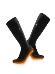 ORORO front view of black heated socks showing fit and comfort benefit