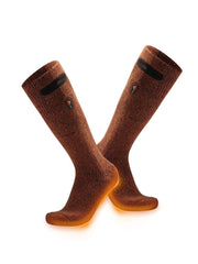 ORORO heated socks front view showing slim profile and warm coverage