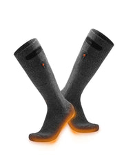 ORORO heated socks front view showing slim fit and soft fabric benefit warmth