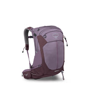 Osprey Sirrus front view showing organized external pockets and streamlined shape
