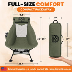 Outdoor Guardian closeup of adjustable pillow improving neck support