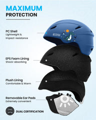 OutdoorMaster Anoa side profile with ear pads attached for warmth and comfort