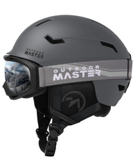 OutdoorMaster front view of helmet and goggles showing coordinated protection