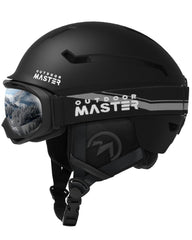 OutdoorMaster front view of helmet and goggles showing cohesive fit and protection