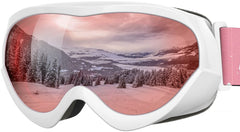 OutdoorMaster front view of kids ski goggles showing colorful frame and lens for visibility