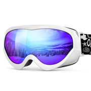 OutdoorMaster front view of kids goggles showing colorful frame and secure fit