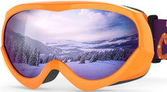 OutdoorMaster front view of kids ski goggles showing colorful frame and lens, protective fit