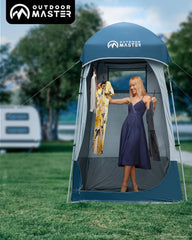 OutdoorMaster zippered mesh window open for ventilation without revealing silhouettes benefit