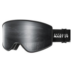 OutdoorMaster front view of Pulse goggles showing wide lens and frameless design for clear vision