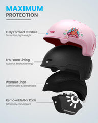 OutdoorMaster closeup of helmet shell showing in‑mold construction for impact resistance