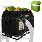 OutWurx front view of packed panniers showing stable storage and organized carry