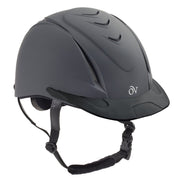 Ovation Deluxe Schooler Helmet front view showing dark gray shell and sleek profile for confident riding