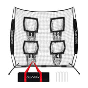 OwinMax front view of 6x6 ft net showing four targets and clear aiming areas