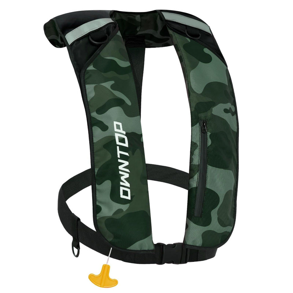 Owntop front view inflated jacket showing secure buoyancy and fit