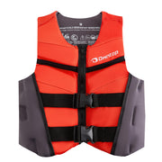 Owntop front view red vest showing secure fit and visibility