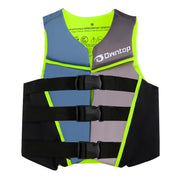 Owntop front view of swim vest showing secure fit and bright color benefit