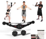 OYO Fitness front view of personal gym showing compact frame and ports, highlights portability
