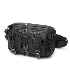 OZUKO front view of fanny pack showing sleek profile and secure carry
