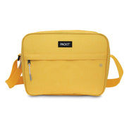 PackIt Zuma front view showing lemon print and zip closure, keeps drinks cold