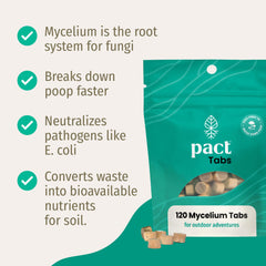 PACT tabs placed in a dug cat-hole showing correct burial method
