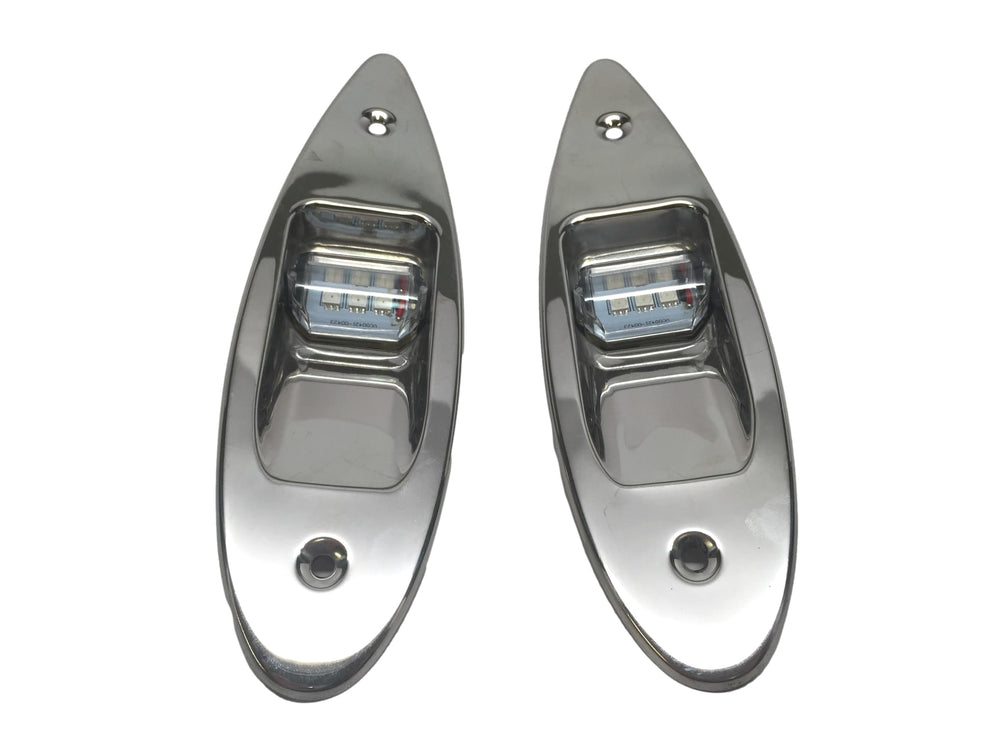 Pactrade Marine front view of red and green sidelights showing durable finish and fit