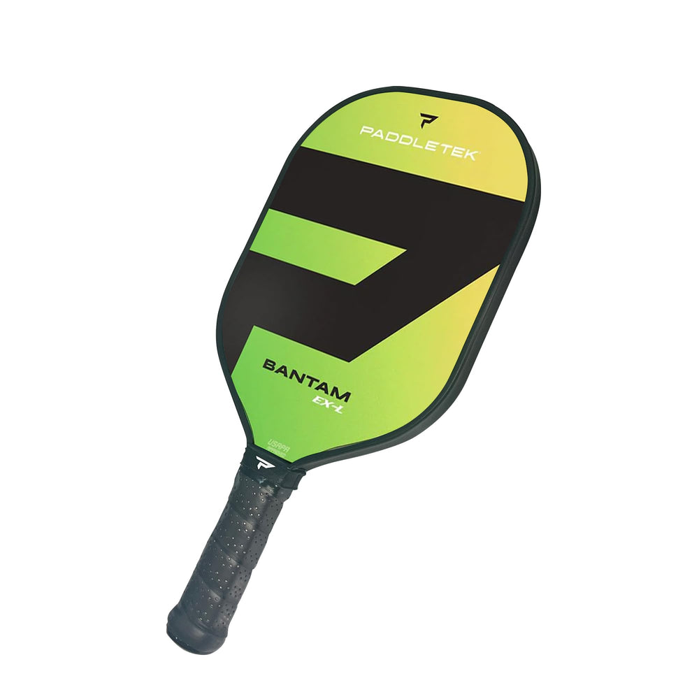 Paddletek Bantam EX-L front face showing full paddle sweet spot and consistent rebounds