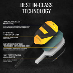 Paddletek Bantam TS-5 high-tack cushioned grip and handle for comfort and control