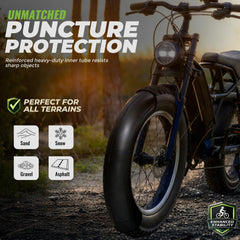 PAKCHEF tube installed on eBike tire demonstrating proper fit and improved ride stability