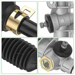 Panglong steering gear box beside ruler showing compact size and correct scale for fitment