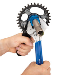 Park Tool LRT-4 beside a standard wrench for scale, lightweight aluminium design makes trail repair easier