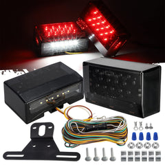 Partsam front view of rectangular LED lights showing durable sealed housing and bright output