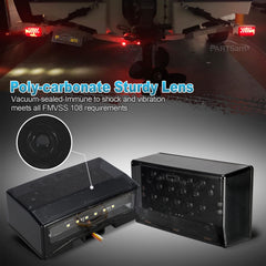 Partsam license plate light detail with white LEDs illuminating plate for visibility
