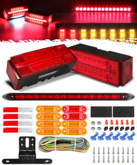 Partsam rectangular tail light front view showing bright LEDs and durable housing for reliable signaling