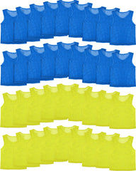 Pasimy front view of 36 pinnies packed for easy team setup and quick distribution