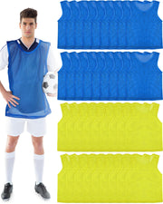 Pasimy front view showing blue and yellow pinnies for quick team ID