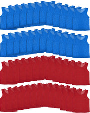 Pasimy front view of blue and red pinnies pack showing team identification benefit