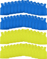 Pasimy front view of blue and yellow pinnies showing clear team colors and quick identification