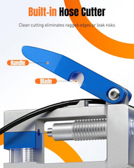 Pawfly hydraulic hose cutter detail producing smooth, burr-free cuts