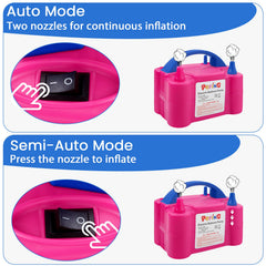 PCFING pump in use inflating balloons quickly for faster party setup