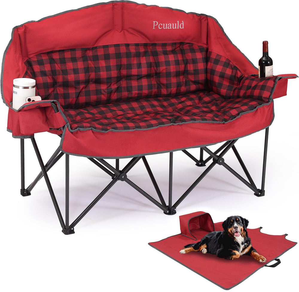 Pcuauld loveseat front view showing roomy two-person seating and comfort