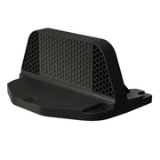 Pelican transom front view showing mount profile and secure fit benefits