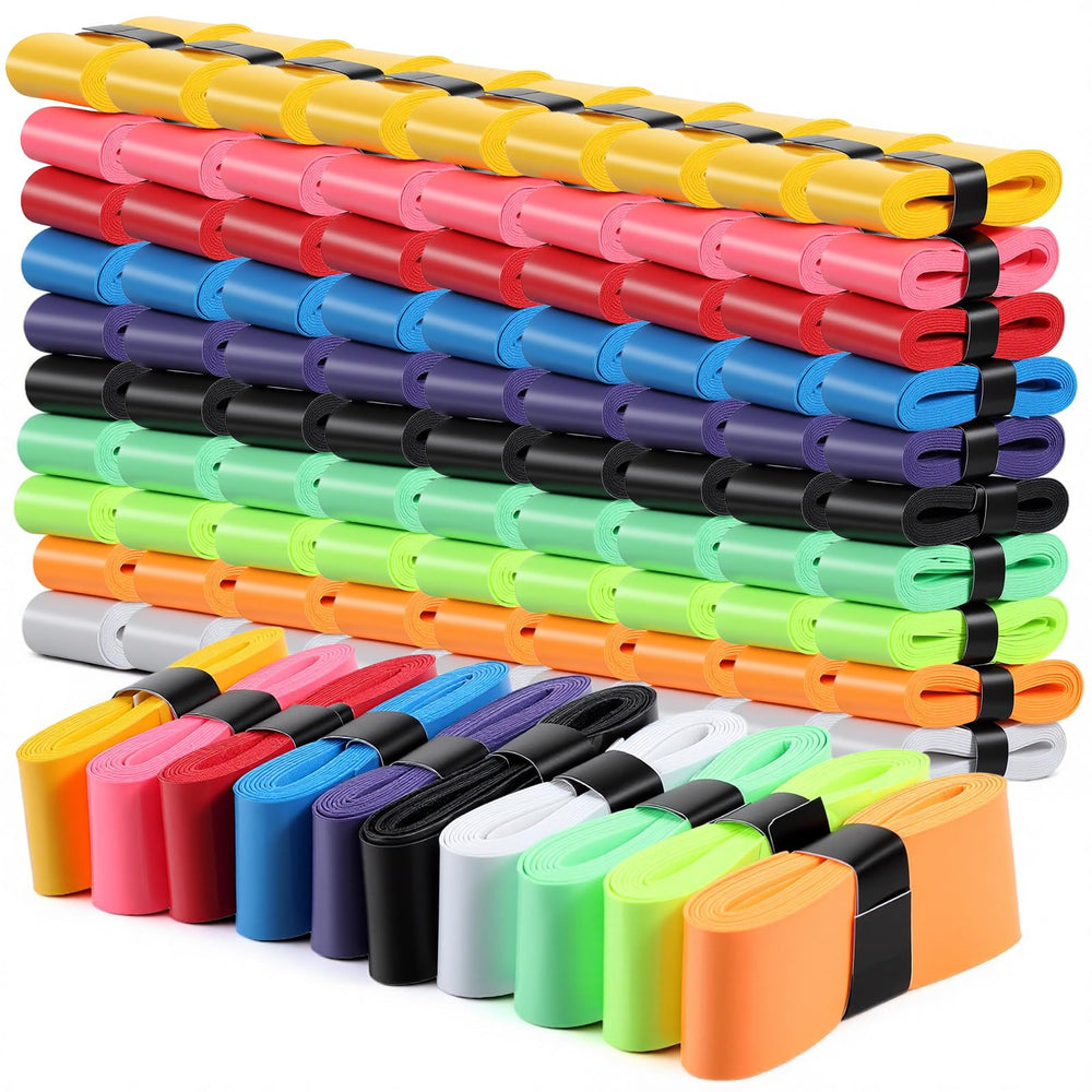 PercyEffie front packaging showing 100 overgrips and color variety benefit