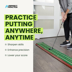 PERFECT PRACTICE close-up of crystal velvet turf highlighting smooth roll