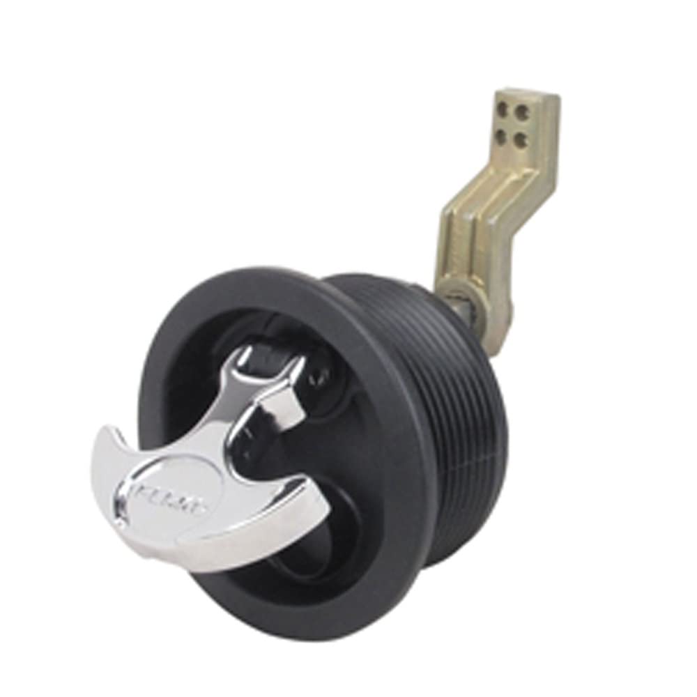 Perko front view of latch showing faceplate and T-handle for neat installation benefit